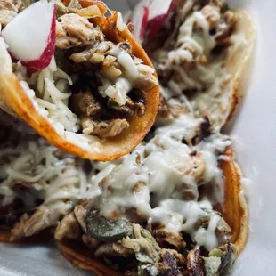 Most authentic Chicken Tacos with cheese only!