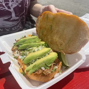 Torta with trompo meat!!