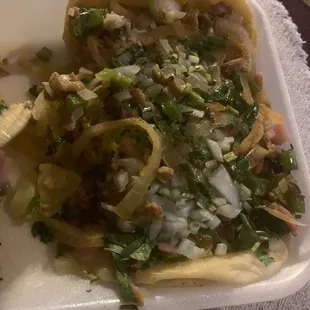 Alambre loaded tacos