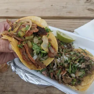 a hand holding a taco