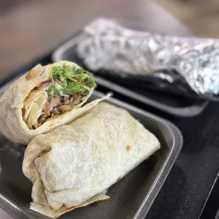 a tortilla and a burrito