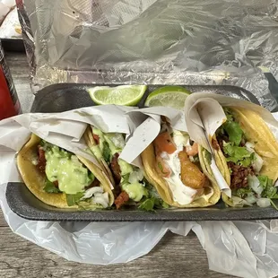 Adobada Taco, Fish Taco, Chorizo Taco