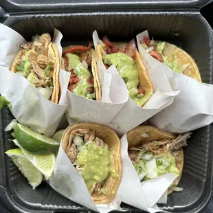 C  Carnitas taco and Adobada Taco