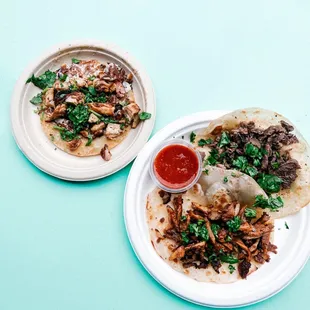 1 Vamprio with Pollo. 2 tacos. 1 with Pastor, the other with asada. Get this!!!!!!