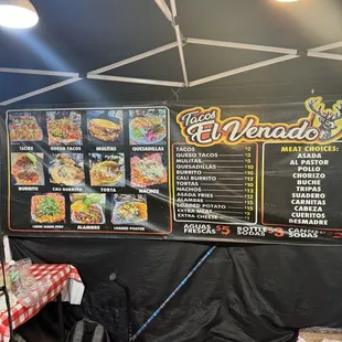 Menu as of June 2024