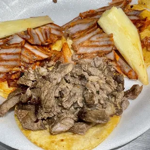 Asada and pastor tacos @ 1.50 a piece!
