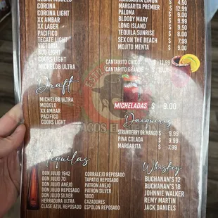 Restaurant drink menu 3/4/23