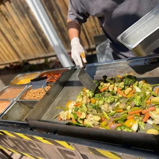 a man preparing food