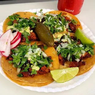 a plate of mexican food