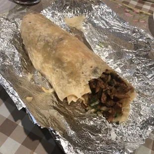 Good size burrito de al pastor