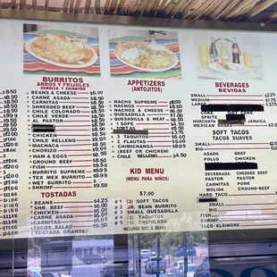 Tacos Elsinore sign over counter