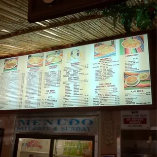 Tons of food, big menu.