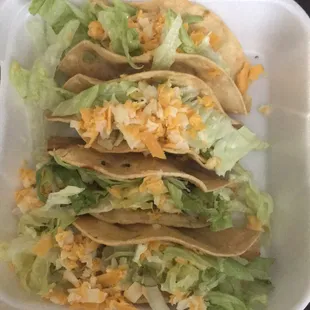 $1 shredded chicken and beef tacos on Wednesday's. Yum!