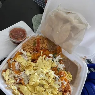 Grubhub order. Chilaquiles Plate - yum!