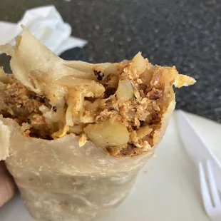 Chorizo with potato burrito