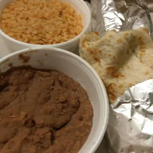 Burrito and sides.