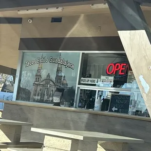 Front of the taco shop