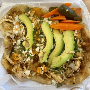 Huarache con Pollo y Avocado Fresco - $10.00 only!