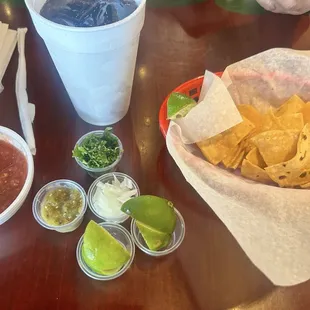 Complimentary chips and salsa