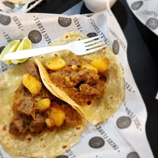 Carne Guisada tacos.