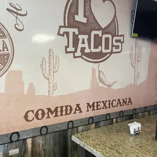 Wall Mural in Dining Room