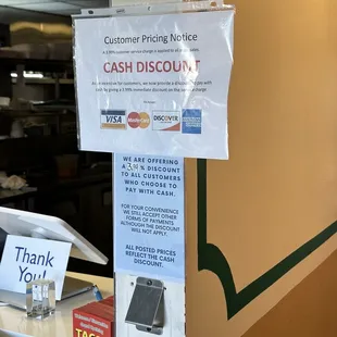 If you use a card there&apos;s a 3.99% charge added. Not a big deal, but good to know.