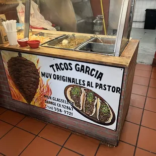a taco stand in a mexican restaurant