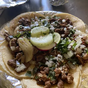 Carne Asada and Al Pastor Street Tacos