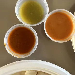 a variety of sauces and condiments