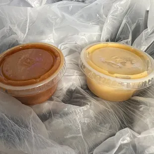 Both spicy the right one is very very spicy.