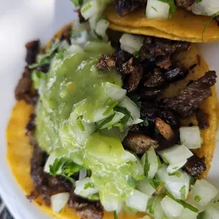 Tacos de asada and al pastor