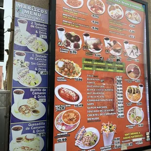 a menu for a mexican restaurant