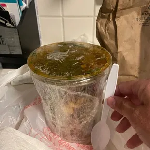 Birria Ramen packaged to go!