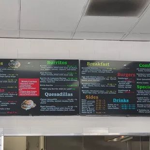The menu