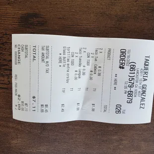My bill on Taco Tuesday