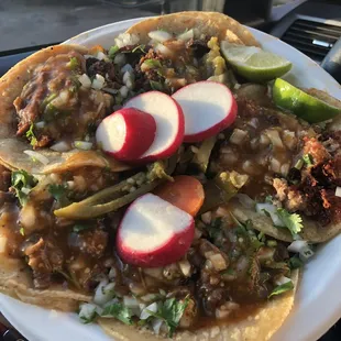 2 Carne Asada Tacos / 2 Al Pastor Tacos / 1 Carnitas Taco