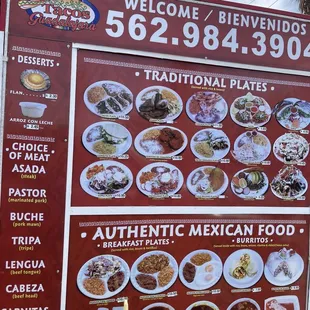 Drive-Thru Menu as of 5/5/21