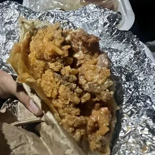 Asada and pastor super burrito, great flavor.