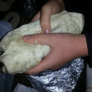 The burritos are massive