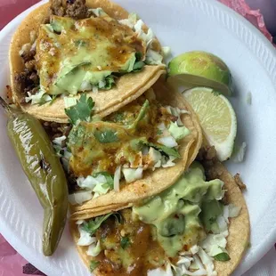 Asada tacos with everything