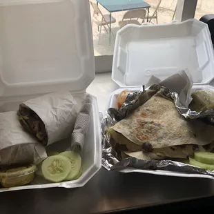 Burrito and quesadilla bigger