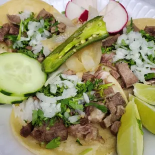 Tacos de Lengua. 
Tongue beef tacos