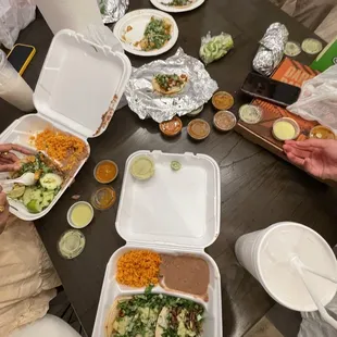 a table full of food