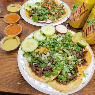Steak and Pork tacos