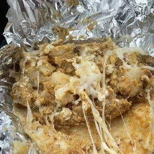 Chorizo and potato taco with egg and cheese