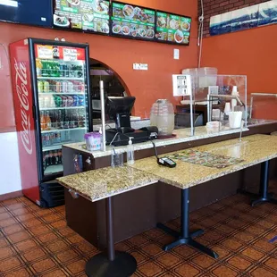 the counter area