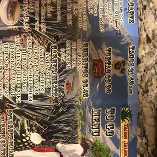 a menu for a mexican restaurant