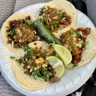 a plate of tacos