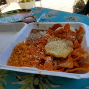 Now this is how to kick off the weekend - Chilaquiles on the lanai!