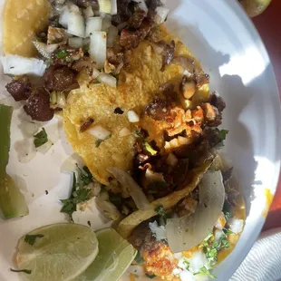 Tacos de Carnitas,  Cabeza, and buche.